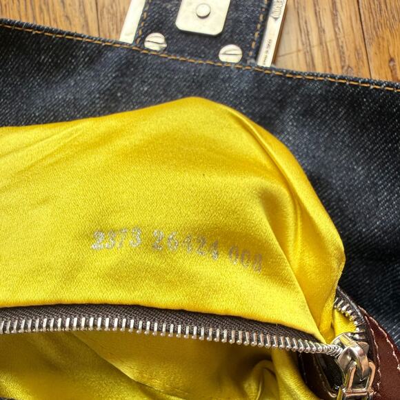 Fendi Baguette Blue Denim Flower Beaded - Picture 7 of 8